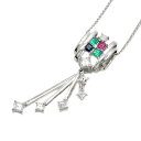 K18WG ルビー サファイア エメラルド ダイヤモンド ネックレス 50cm D2.00ct ホワイトゴールド750 宝石 ジュエリー アクセサリー レディース 女性 誕生日 プレゼント(4)