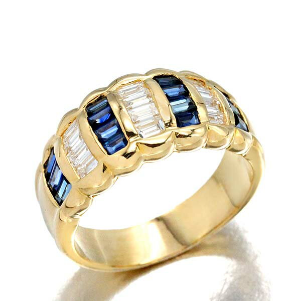 乐天商城 - K18YG サファイア ダイヤモンド リング 15号 S1.28ct D0.75ct イエローゴールド750 指輪 ジュエリー 宝石 レディース 女性 アクセサリー プレゼント 誕生石 9月 4月 20代 30代 40代 50代 誕生日 贈り物