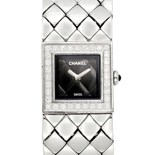 シャネル CHANEL マトラッセ SS ダイヤベゼル H0489 レディース腕時計 クォーツ 中古 ...