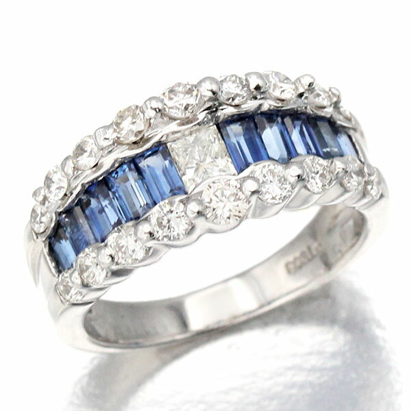 乐天商城 - プラチナ サファイア ダイヤモンド リング 10.5号 D1.08ct 8.2g 指輪 宝石 ジュエリー アクセサリー レディース 女性 ファッション おしゃれ 誕生石 9月 誕生日 バースデー プレゼント 上品