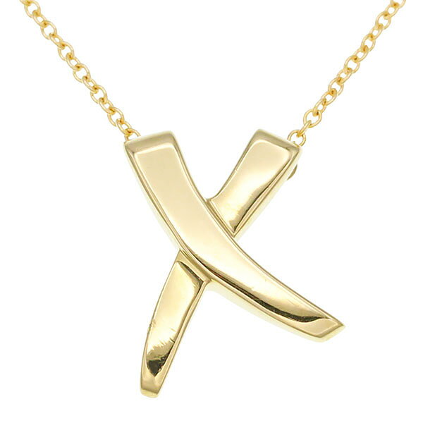 乐天商城 - ティファニー TIFFANY&Co. ペンダント パロマ・ピカソ グラフィティ X キス ネックレス 41cm K18YG イエローゴールド 750 18金 3.1g レディース 中古 正規品