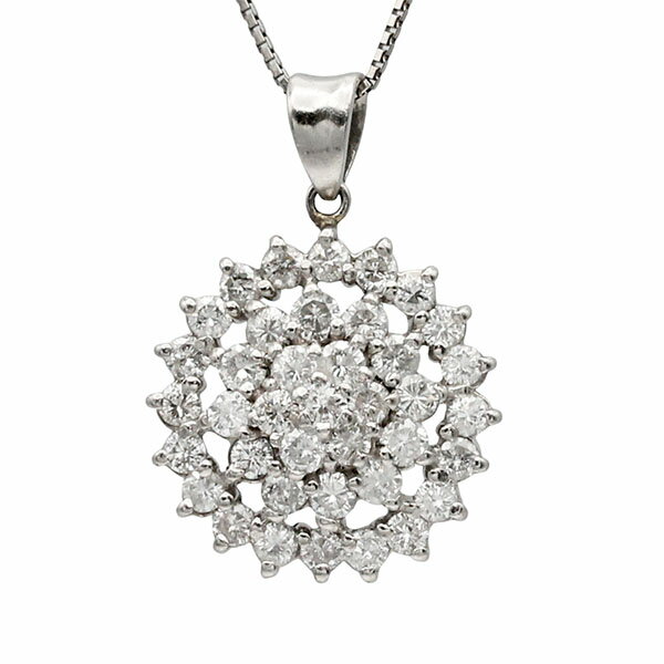 乐天商城 - プラチナ ダイヤモンド ネックレス D2.00ct 45cm 7.2g レディース 中古 スライドチェーン ジュエリー アクセサリー 女性 長さ調整可能 フォーマル 普段使い 誕生日 記念日 ギフト プレゼント PT900 PT850