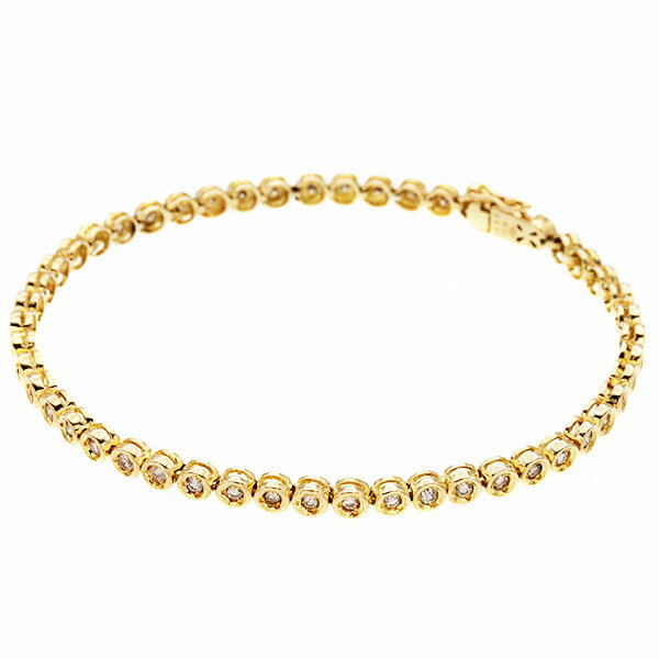 乐天商城 - K18YG ダイヤモンド テニス ブレスレット 17.5cm D1.00ct イエローゴールド750 9.1g 宝石 ジュエリー アクセサリー 女性 レディース おしゃれ ファッション 誕生石 4月 誕生日 バースデー 記念日 プレゼント