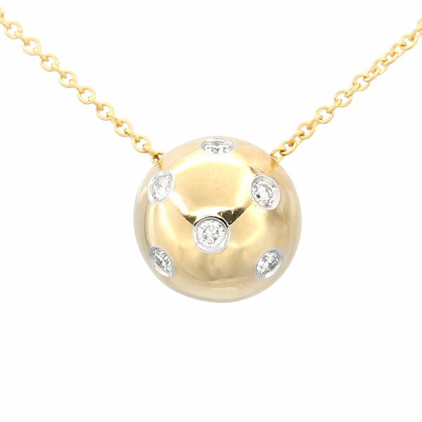 乐天商城 - ティファニー TIFFANY&CO ドッツ ボール ダイヤ ネックレス K18YG PT950 40.5cm 5.2g レディース 中古 18金 ゴールド 750 アクセサリー ジュエリー ブランド 人気 シンプル ギフト プレゼント 記念日 贈り物