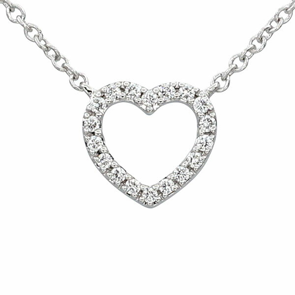 乐天商城 - ティファニー TIFFANY&Co. メトロハート ペンダント ネックレス K18WG ダイヤモンド 41cm 1.7g レディース 中古 18金 ゴールド 750 アクセサリー ジュエリー ブランド 定番 人気 ハートモチーフ ホワイトゴールド ギフト プレゼント 記念日 贈り物