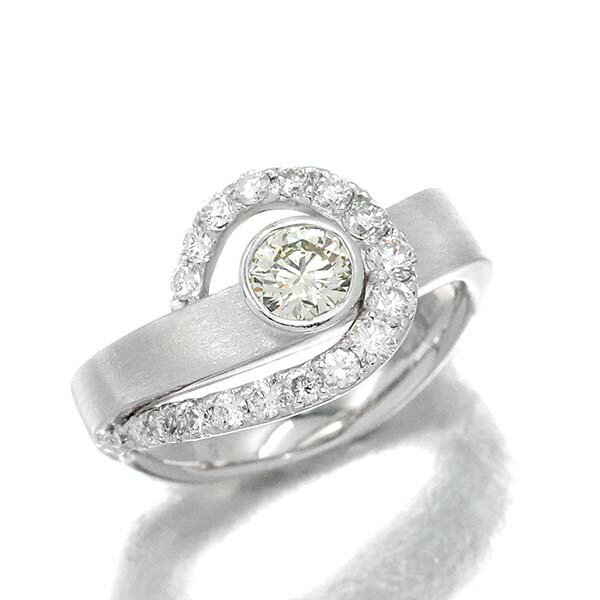 乐天商城 - K18WG ダイヤモンド リング 9号 D0.50/0.31ct ホワイトゴールド750 指輪 宝石 ジュエリー レディース 女性 誕生石 4月 誕生日 バースデー プレゼント