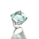 プラチナ アクアマリン ダイヤモンド リング 14.5号 AQ58.39ct D0.18ct Pt900 指輪 宝石 ジュエリー レディース 女性 誕生石 3月...