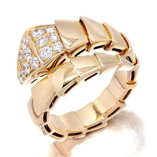 ブルガリ BVLGARI セルペンティ ヴァイパー K18PG ダイヤモンド リング #M ピンクゴールド750 指輪 ブランド 宝石 ジュエリー 女性 レディース 蛇 スネーク 上品 アクセサリー 誕生日 ギフト プレゼント 誕生石 4月のサムネイル