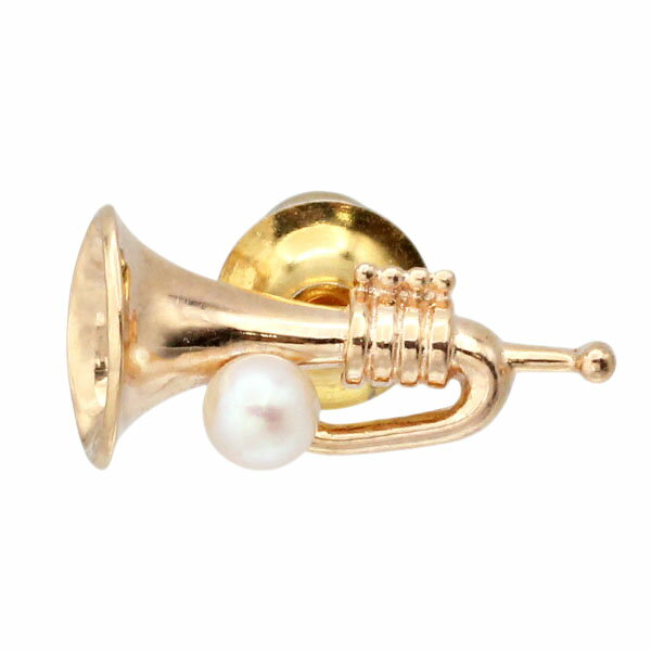 乐天商城 - タサキ TASAKI トランペットモチーフ K14PG パール ブローチ P4.8mm珠 ピンクゴールド750 2.2g 真珠 ジュエリー 宝石 アクセサリー 女性 レディース おしゃれ ファッション 楽器 誕生石 6月 誕生日 バースデー プレゼント ブランド