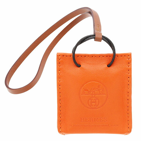 乐天商城 - エルメス HERMES バッグチャーム サック オランジュ フー ゴールド アニョーミロ ヴォースイフト Y刻印 2020年製造 オレンジ おしゃれ ファッション 可愛い 女性 レディース 誕生日 バースデー 記念日 プレゼント 贈り物 ブランド