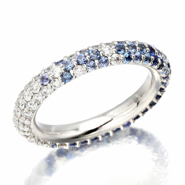 Sapphire - ポンテヴェキオ Ponte Vecchio エテルニーナ ETERNINA K18WG ブルーサファイア ダイヤモンド リング S1.13ct D0.53ct 7号 4.2g GL0007R040BSWG レディース 中古 エテルノ 指輪 フルエタニティ ゴールド 750 18金 ジュエリー アクセサリー ファッション 誕生日 プレゼント