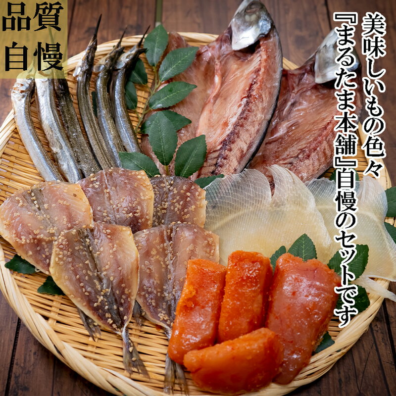 お試しセット サバの干物 明太子 サヨリ丸干し 珍味　アジのみりん干しの干物セット 【送料無料】お試し 干物 一夜干し 明太子 晩酌 家飲み 宅飲み 酒の肴 ギフト 贈り物 おつまみ こだわりの お土産 お取り寄せのサムネイル