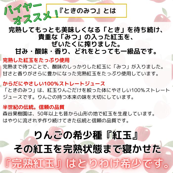 森谷果樹園 ときのみつ りんごジュース 500ml 1本 2025年度産 リンゴジュース 果汁100％ ストレートジュース 山形県産 完熟 紅玉 使用 マルト maruto-gp-10000338 マルト楽天市場店 サンプル画像2