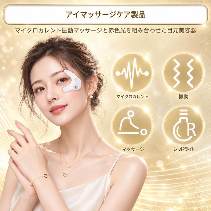 美顔器 ems 目元 アイマッサージャー リフトアップ 目元ケア 毛穴ケア EMS美顔器 美容家電 引き締め 目の下 たるみ クマ 敏感肌対策 目元マッサージャー ジェルアイケア 小顔 EMS 彼女 プレゼント 女性 marutokuhiroba-10000870 マル得広場 サンプル画像2