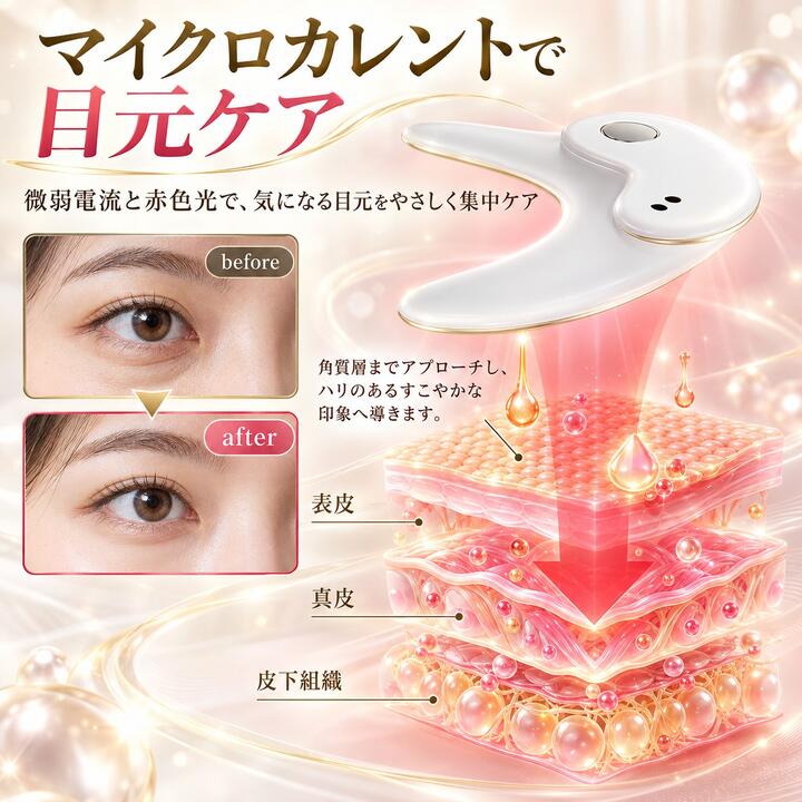 美顔器 ems 目元 アイマッサージャー リフトアップ 目元ケア 毛穴ケア EMS美顔器 美容家電 引き締め 目の下 たるみ クマ 敏感肌対策 目元マッサージャー ジェルアイケア 小顔 EMS 彼女 プレゼント 女性 marutokuhiroba-10000870 マル得広場 サンプル画像3