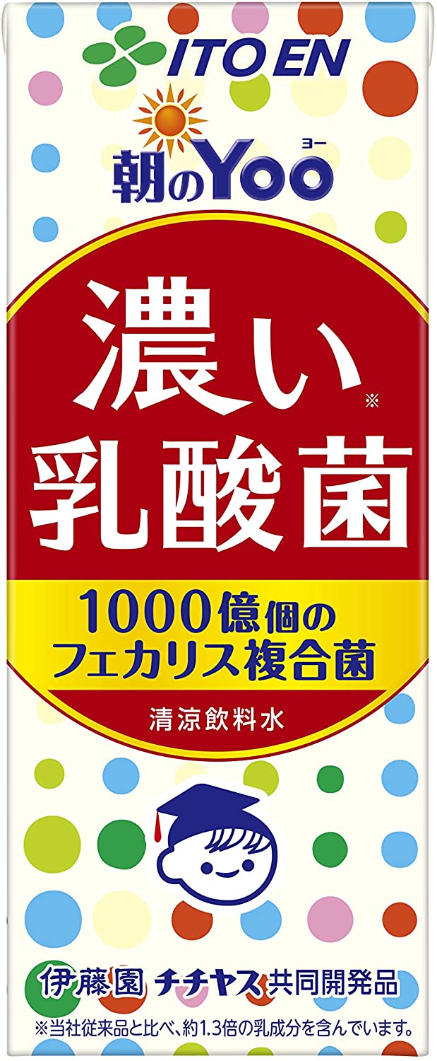 朝のYoo 濃い乳酸菌 (紙パック) 200ml×24本 伊藤園 チチヤス