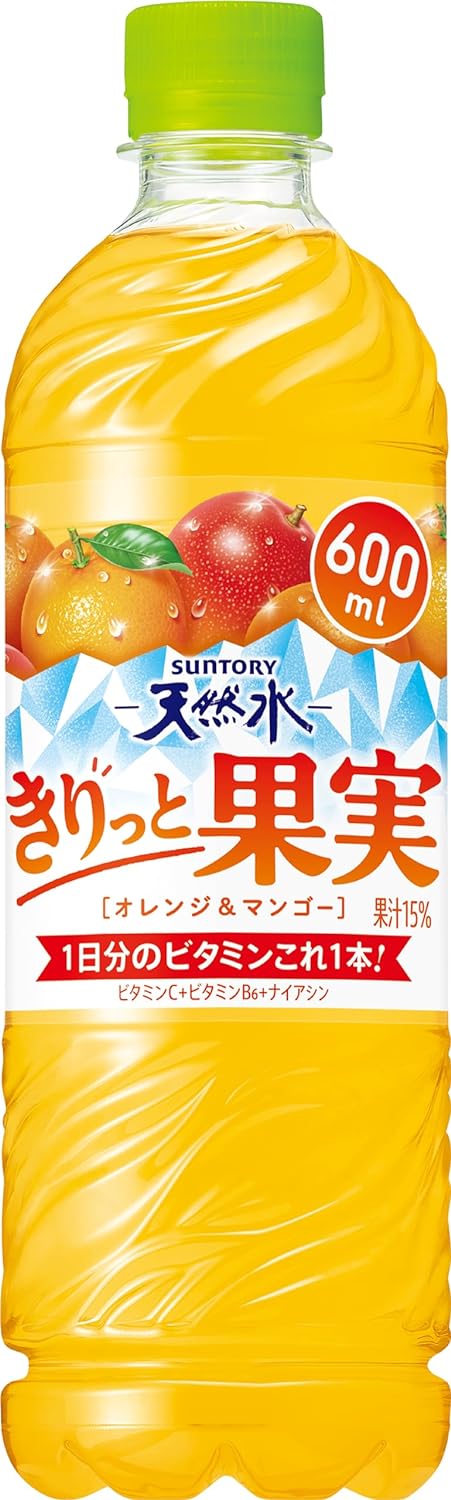 サントリー 天然水 きりっと果実 オレンジ&マンゴー 600ml×24本