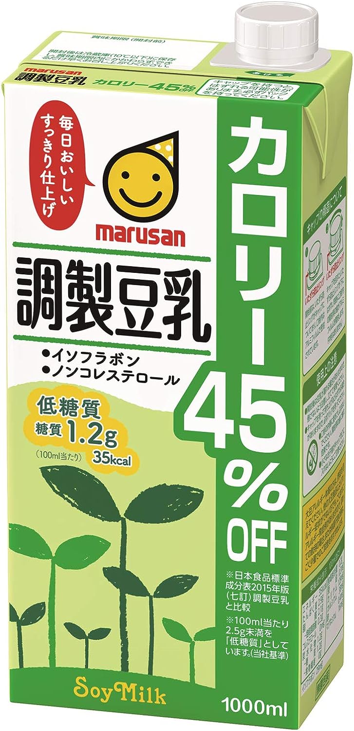 マルサン 調製豆乳 カロリー45%オフ 1L×6本 パック 1ケース 送料無料