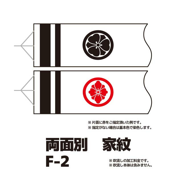 【こいのぼり・家紋入れ チケット】 家紋のみ・両面家紋別染め F-2 【RCP】※吹流しの加工料金チケットです。吹流しそのものではありません。 1