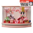 雛人形 コンパクト ケース飾り 麗羽 三五親王 六角R型桃ボカシ 刺繍バック アクリルケース飾り 藤翁 HNFO-233-262 (H1-2)おひなさま お雛様...