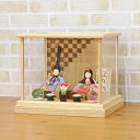 雛人形 コンパクト 木目込み飾り 久月作 ほのか 小春雛 薄紫色 親王飾り 白木 市松文様 アクリルケース飾り 久月 HNQ-Q17-H26 (60582)おひ...
