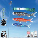 鯉のぼり 庭用 豪(ごう) 6m 6点 庭園用 大型セット/ポール別売り 吹流し+鯉3匹+矢車+ロープセット徳永鯉のぼり カタログ 純正品 ポリエステル 撥水加...