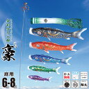 鯉のぼり 庭用 豪(ごう) 6m 8点 庭園用 大型セット/ポール別売り 吹流し+鯉5匹+矢車+ロープセット徳永鯉のぼり カタログ 純正品 ポリエステル 撥水加...