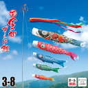 鯉のぼり 庭用 金太郎ゴールド鯉 3m 8点 庭園用 大型セット/ポール別売り 吹流し+鯉5匹+矢車+ロープセット徳永鯉のぼり カタログ 純正品 ポリエステル ...