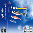 鯉のぼり 庭用 手描き鯉のぼり 春光 3m 6点 庭園用 大型セット/ポール別売り 吹流し+鯉3匹+矢車+ロープセット徳永鯉のぼり カタログ 純正品 木綿 撥水...