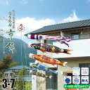 鯉のぼり 庭用 ちりめん京錦 3m 7点 庭園用 ガーデンセット 吹流し+鯉4匹+矢車+ロープ+杭打ち込み方式ポールセット徳永鯉のぼり カタログ 純正品 ポリエ...