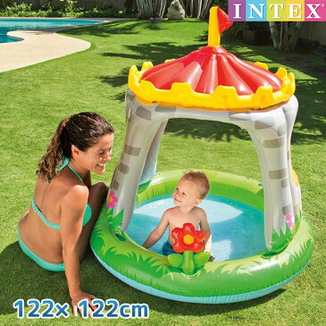 プール ロイヤルキャッスルベビープール 122×122cm 対象年齢：1歳〜3歳まで SWM-PL-57122INTEX (インテックス) 日除け 屋根付き 家庭用プール 赤ちゃん用 子供用 ベビープール お城 【あす楽対応】 etc