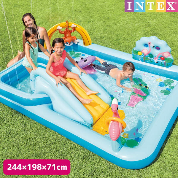 プール ジャングルアドベンチャープレイセンター 257×216×84cm 対象年齢：3歳以上 SWM-PL-57161INTEX インテックス すべり台 滑り台 大型 家庭用プール 子供用 大人用 【あす楽対応】 etc