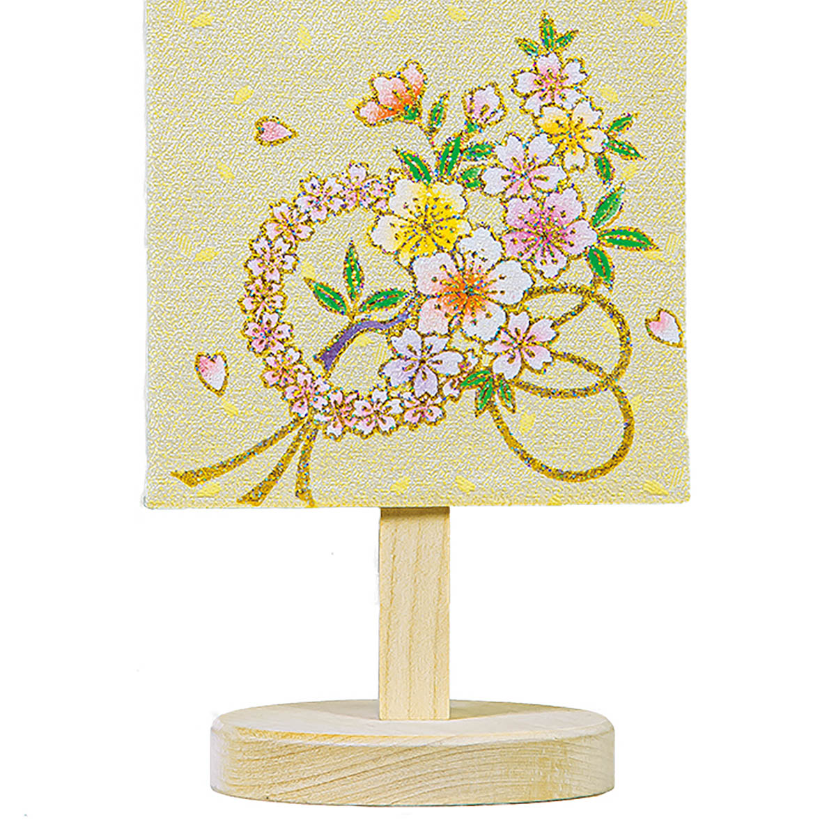 名前旗 立体刺繍名前旗 桜リーフ 台付セット 桃の節句 お雛様 ひな祭り 雛祭り 女の子 女性 節句 命名旗 座敷旗 tph-343128 送料無料