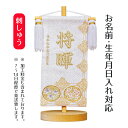 名前旗 立体刺繍名前旗 皐月天井 白 (小) 台付セット 端午の節句 こどもの日 男の子 男性 節句 命名旗 座敷旗 tph-541007 送料無料