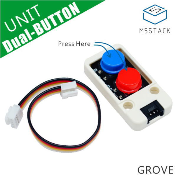 M5Stack M5Stack用デュアルボタンユニット【M5STACK-DUALBUTTON-UNIT】[エムファイブスタック マイコン IoT モジュール 電子工作 自由工作 夏休み]