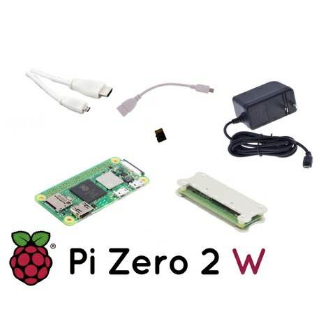 性能が大幅に向上したRaspberry Pi Zero 2 Wのお得なセット本セットには、下記の6点が含まれています。本セットに加えて、キーボード、マウス、モニター(HDMI対応テレビ)を用意すれば、一般的なパソコンとして使用できます。(1) Raspberry Pi Zero 2 W 本体(2) Piケース(アルミ、Sandwich Pi Zero)(3) USB電源アダプター(KSYオリジナル、5V/3A、1.5m、microUSBコネクタ)(4) OS書き込み済みSDカード(Apacer、microSDHC、32GB、CL10、UHS-I)(5) HDMIケーブル(miniHDMI-HDMI、1m)(6) USB変換ケーブル(microUSB-&gt;USB Type-A、15cm、白)Raspberry Pi Zero 2 WはクアッドコアCPUを搭載し、従来のRaspberry Pi Zeroと比べてシングルスレッド性能が40%、マルチスレッド性能が5倍に向上しています。Wi-Fi(無線LAN)機能も搭載されています。KSYオリジナルPiケースは、Raspberry Pi Zero 2 W本体をアルミプレートで挟むサンドイッチ型のケースです。OS書き込き済みSDカードが付属するため、煩わしいOSの書き込み作業が不要です。ご購入後すぐに使用できます。Pi Zero 2 Wのビデオ出力ポートは、小型化のためにminiHDMIコネクタを採用しています。また、USBポートは、電源入力ポートと同じmicroUSBコネクタを採用しています。●Raspberry Pi Zero 2 Wの仕様【基本仕様】SiP / ProcessorBroadcom RP3A0/BCM2710A1CPU1GHz クアッド コア 64ビットArm Cortex-A53GPUVideoCore IVR ハードウェアアクセラレーション：H.264 MPEG-4 デコード(1080p30)、H.264 エンコード(1080p30)、OpenGL ES 1.1, 2.0 graphics サポートメモリー512MB LPDDR2電源USB Micro Bソケット 5V/2.5A、2.54mmピンヘッダー(ピンヘッダーは実装されていません)消費電力(本体のみ)-サイズ65 × 30 × 5.2(max)mm生産国英国【インターフェース】イーサネットなしWi-Fi(無線LAN)IEEE 802.11 b/g/n 2.4GHzBluetoothBluetooth 4.2, Bluetooth Low Energy (BLE)ビデオ出力mini HDMIオーディオ出力mini HDMI(ビデオ出力と共有)、I2SピンヘッダーUSBUSB 2.0(USB micro Bソケット、USB OTG) × 1CSI-2(Piカメラ専用ポート)22ピン MIPI 2-Lane × 1 Pi 4などで採用されているコネクターとは異なります。Piカメラ、NoIRカメラをご使用になる際には、専用15-22ピン変換ケーブルが必要となります。 Piカメラ V1、V2、HQカメラに対応しています。GPIO&nbsp;コネクタ40ピン 2.54mmピンヘッダーGPIO×26(3.3V/16mA)、UART、I2C、SPI、I2S、PWM、5V(使用する電源に依存)、3.3V/50mA(GPIOとの総和)ピンヘッダーは付属しません(未実装)。必要に応じて、はんだ付けが必要です。メモリーカードスロットmicroSDメモリーカード(SDIO)[ラズベリーパイ ラズパイ ゼロ 自由研究 自由工作 電子工作][ラズベリーパイ ラズパイ ゼロ 自由研究 自由工作 電子工作]