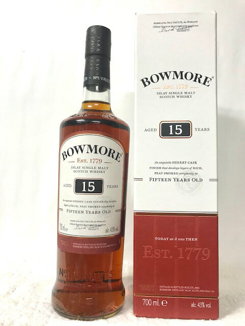 BOWMORE ［全国送料無料！！］ ボウモア 15年 43度 700ml 箱付