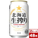 【送料無料】サッポロ　北海道生搾り　350ml缶×48本（2ケース PPバンド固定）　※沖縄県への配送不可