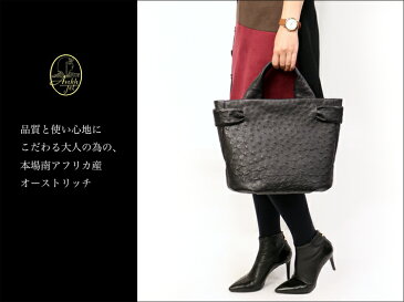 オーストリッチ 本革 ダチョウハンドバッグ レディース ANKH JET アンクジェト aj0111 本物素材 日本製 高級 南アフリカ産 軽量