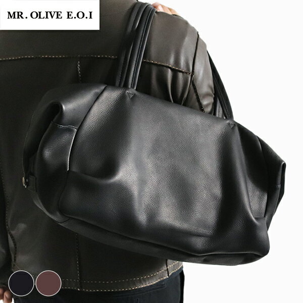 MR.OLIVE E.O.I 日本製 牛革 ボストンバッグ IMPERMA-LEATHER / DRAPE BOSTON BAG ME634 メンズ レディース シュリンク 撥水加工 手洗い可能 エイジング デイリー 出張 旅行バッグ 旅行 トラベル 本革 革 レザー 軽い ブランド おしゃれ 上品 20代 30代 40代 50代 60代 70代