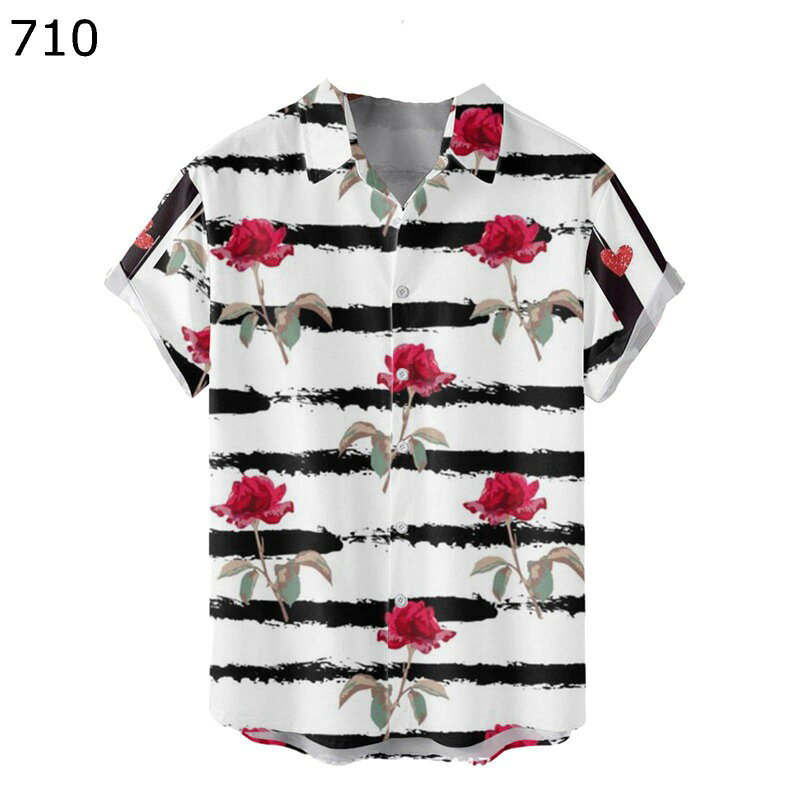 メンズシャツ tシャツ 夏服 アロハシャツ ハワイシャツ 大きいサイズ スーポツ ゆったり オシャレ 3Dプリント 幾何柄 シャツ 通気性 薄い バレンタインデー 花火大会 海水浴 お出掛け