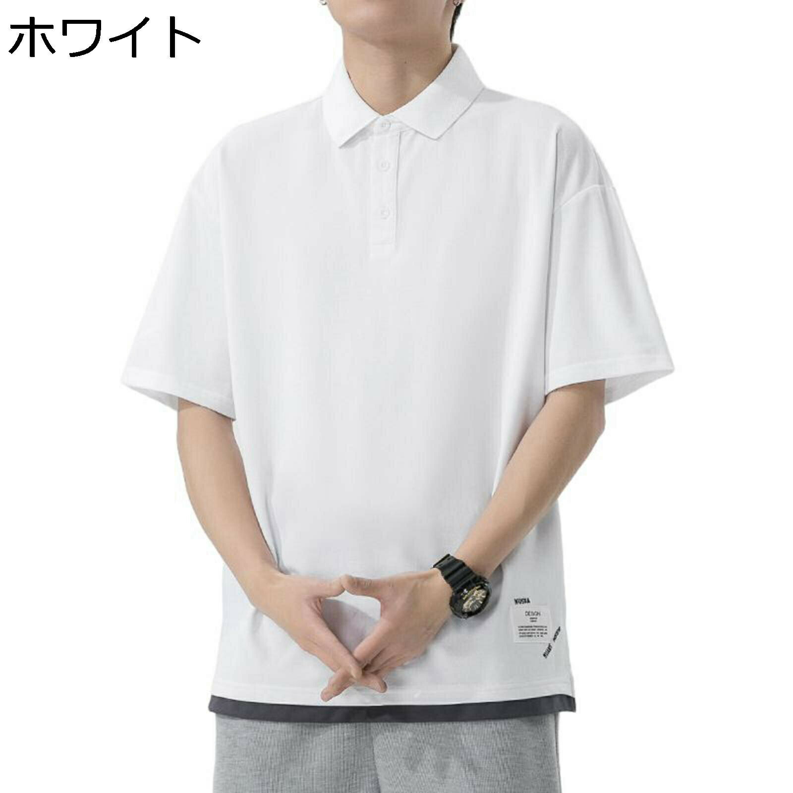 樂天商城 - メンズ Tシャツ ポロシャツ 半袖 ゴルフシャツ 襟付き 無地 夏 プルオーバー 吸汗透湿 速乾 涼しい半袖 ゆったり コンフォート 重ね着風 カジュアル ファッション レイヤード 綿Tシャツ トレーニング