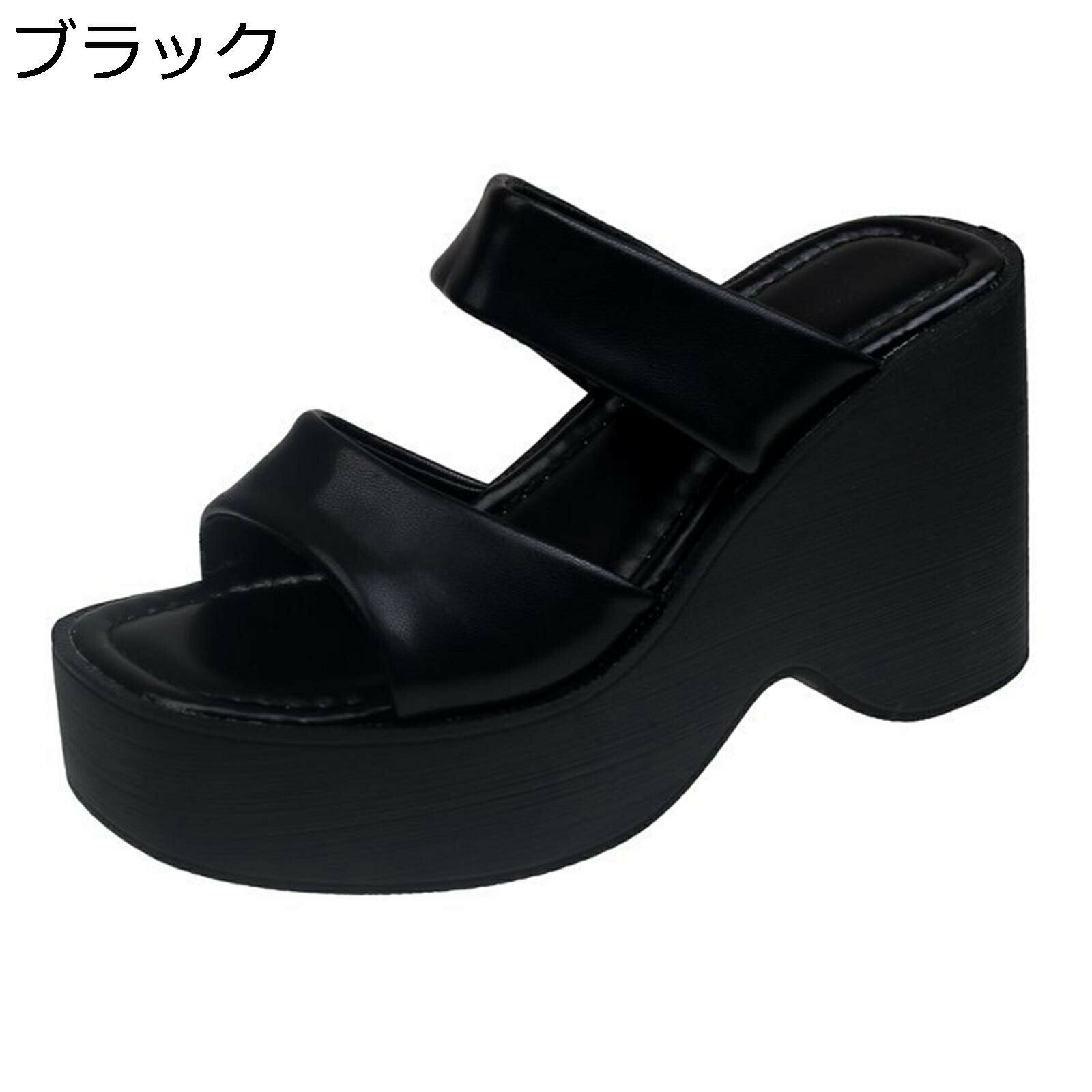 樂天商城 - ウェッジソールサンダル レディース ミュール ミュールサンダル 厚底 春夏 通気性 かかとなし カジュアル ハイヒール スリッパ 滑り止め キャバ嬢 女性 OL 日常着用 散歩 デート