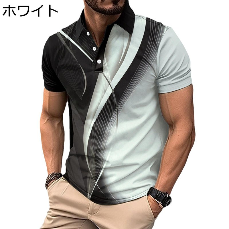 メンズポロシャツパッチワークtシャ...