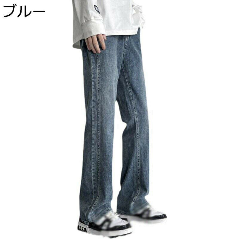 ジーンズ デニムパンツ メンズ ヴィンテージ ウォッシュ加工 Gパン ストレートパン...