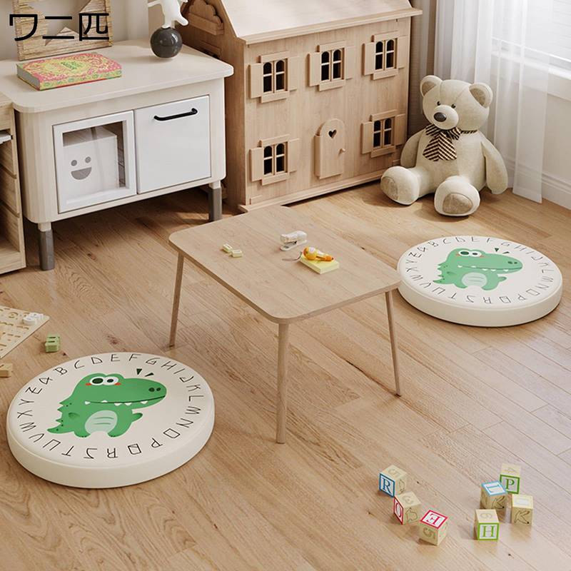 Other - 椅子のクッション PU革 円形 丸い ざぶとん 座布団 極厚 PUレザー 動物柄 子供部屋 キッズ ソファー・椅子・車椅子用 厚い 体圧分散 ソフト 可愛い インテリア 腰枕 弾力 瞑想用 ヨガ お昼寝 四季通用