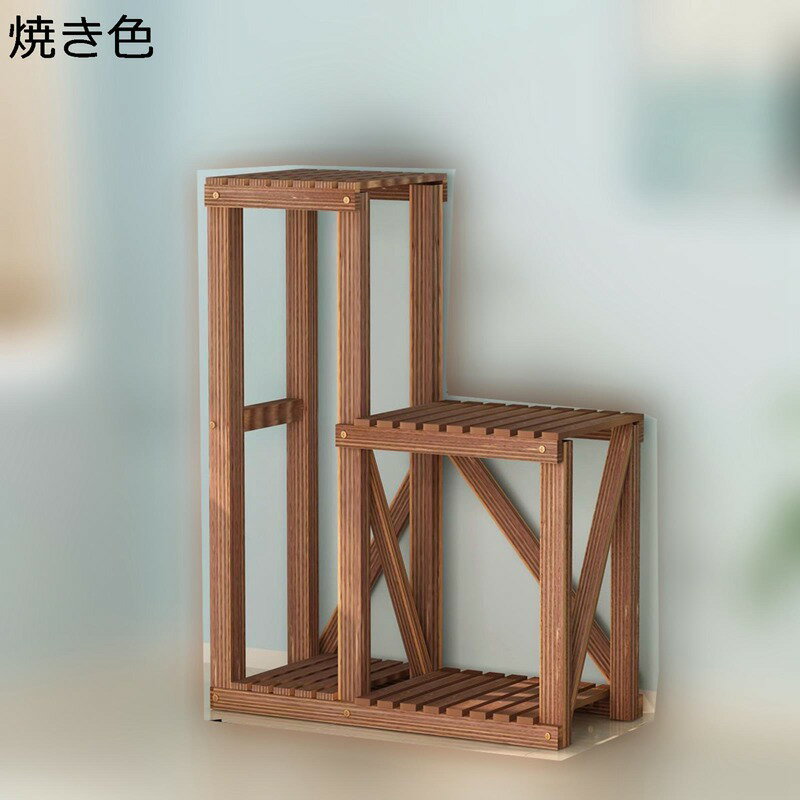樂天商城 - フラワースタンド 室内 室外 魚鉢棚 木製 植木鉢台 花台 花置き棚 多段ラック ガーデンラック 観葉植物 風通しいい 防水 安定性 根腐れ防止 害虫防止 組み立てが簡単 多機能収納ラック 鉢スタンド おしゃれ シンプル