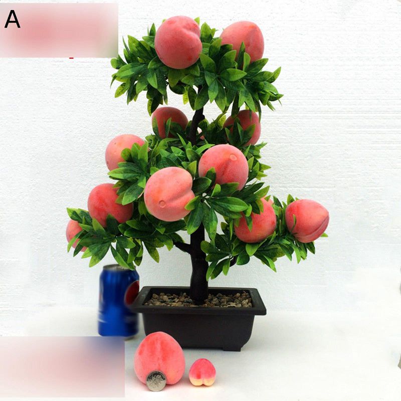 Other - フェイクグリーン 果物 桃 リアル 人工観葉植物 インテリアグリーン 大型 本物そっくり 観葉植物 人工葉っぱ 人工植物装飾 簡単世話いらず 枯れない モデルルーム ガーデン飾り ガーデニング プレゼント