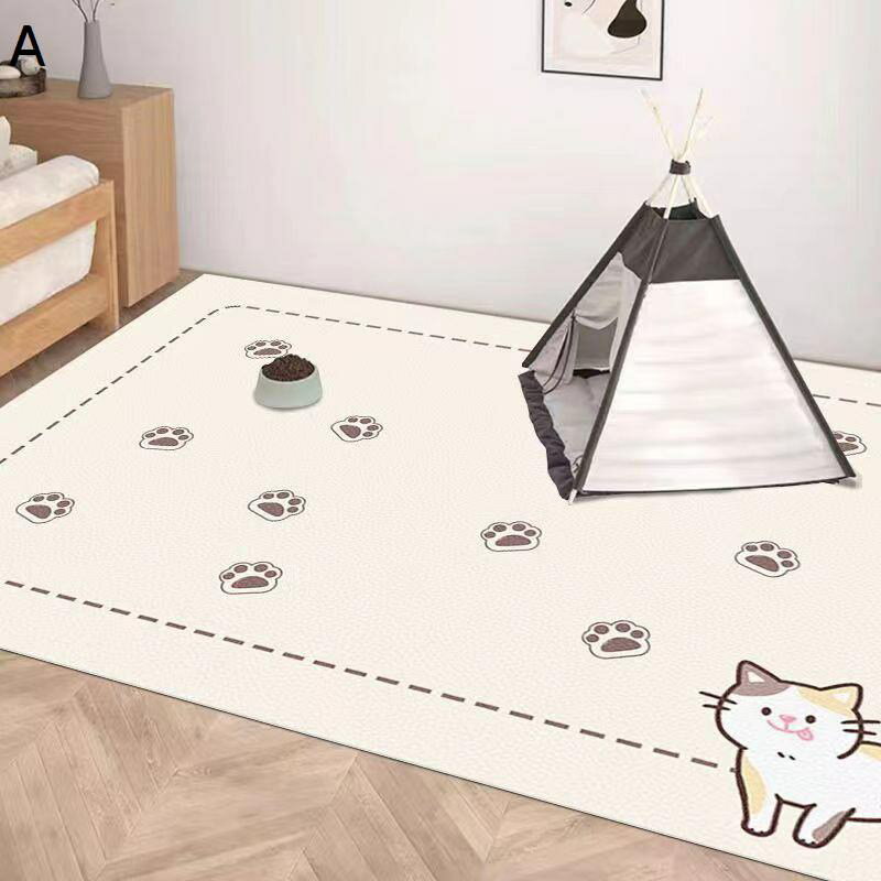 Patterned - ペットマット トイレ下敷きマット 犬柄フローリングカーペット ロング 撥水 洗える ペットシーツ 特大 防水 床保護 床暖房対応 滑らない 怪我防止 大判 ペットフェンス・サークル・ケージ用