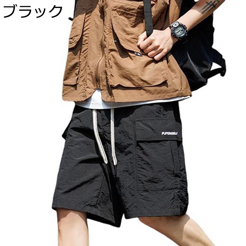 Wear - ショーツ メンズ 夏 カーゴパンツ マルチポケット 五分丈 アウトドア スポーツ マウンテン 半ズボン 蒸れない 速乾 耐摩耗性 おしゃれ ゆったり おおきいサイズ ウエストゴム 紐 動きやすい